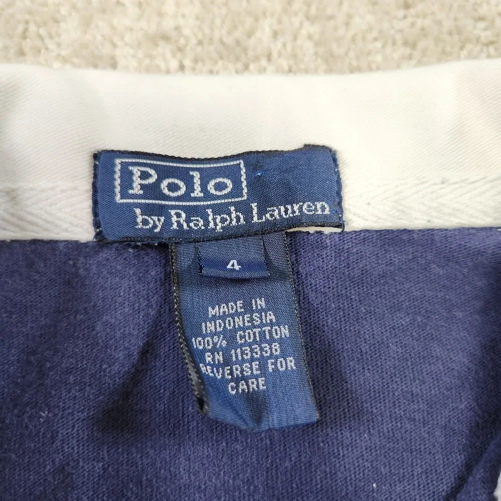 Vintage Polo Ralph Lauren Rugby Shirt Kids 4 Chunky Striped Toddler Heavy Cotton